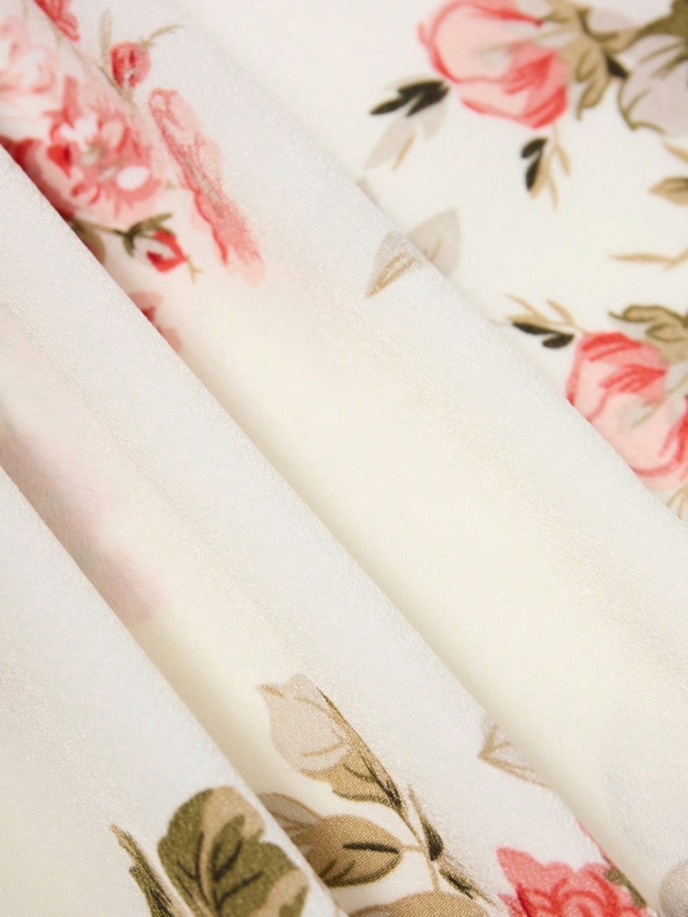 Boho Floral Print Denim Frayed Flowy Maxi Skirt - Picture 5 of 6